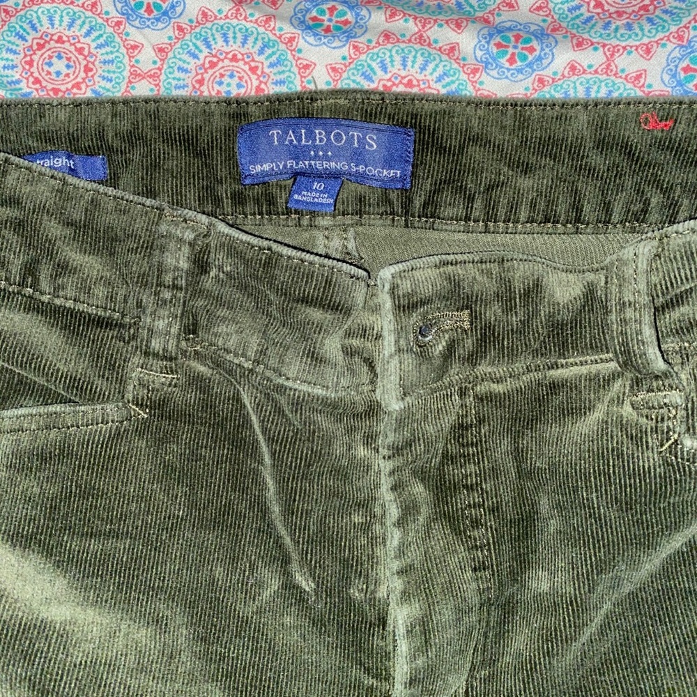 Black Straight Leg Talbots Corduroy Pants
